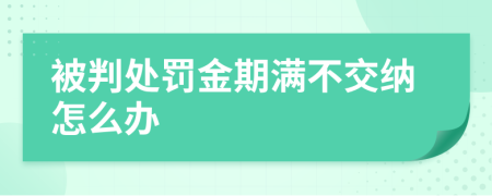 被判處罰金期滿不交納怎么辦