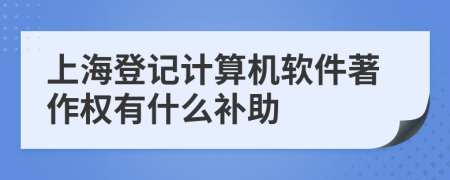 上海登記計算機軟件著作權(quán)有什么補助