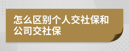 怎么區(qū)別個人交社保和公司交社保