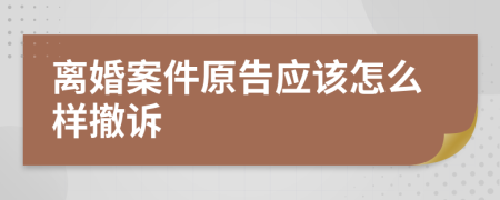 離婚案件原告應(yīng)該怎么樣撤訴
