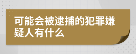 可能會被逮捕的犯罪嫌疑人有什么
