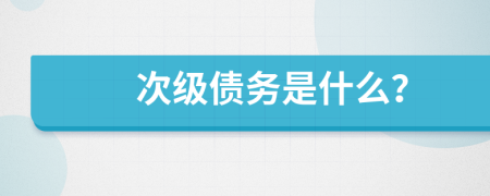 次級債務是什么？