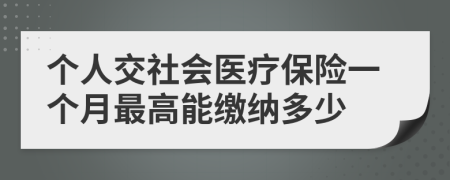 個人交社會醫(yī)療保險一個月最高能繳納多少