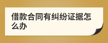借款合同有糾紛證據(jù)怎么辦