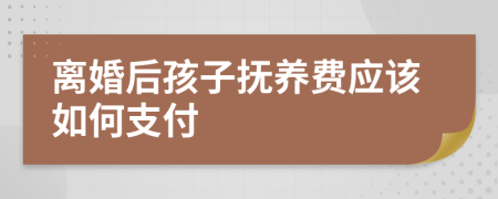離婚后孩子撫養(yǎng)費(fèi)應(yīng)該如何支付