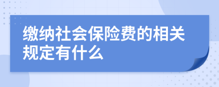 繳納社會保險費的相關(guān)規(guī)定有什么