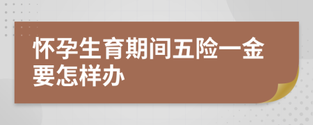 懷孕生育期間五險一金要怎樣辦
