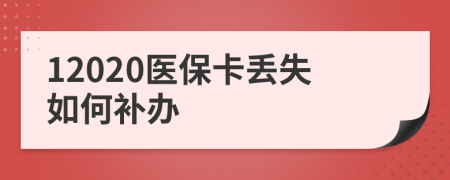 12020醫(yī)?？▉G失如何補辦