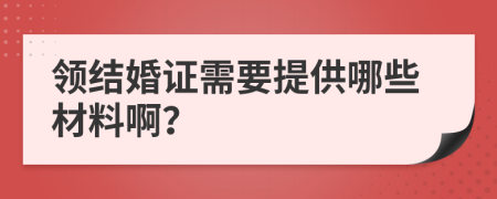 領(lǐng)結(jié)婚證需要提供哪些材料啊？
