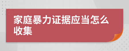 家庭暴力證據(jù)應當怎么收集