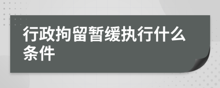 行政拘留暫緩執(zhí)行什么條件