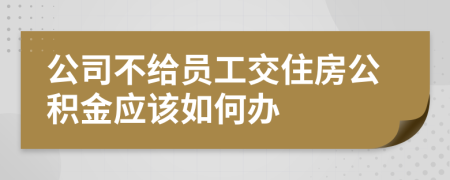 公司不給員工交住房公積金應(yīng)該如何辦
