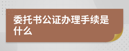 委托書公證辦理手續(xù)是什么