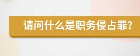 請(qǐng)問什么是職務(wù)侵占罪？