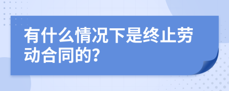 有什么情況下是終止勞動(dòng)合同的？
