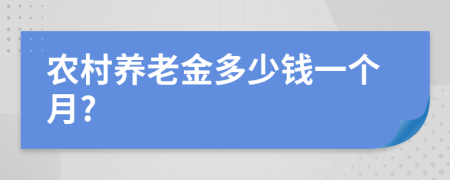 農(nóng)村養(yǎng)老金多少錢一個月?