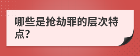 哪些是搶劫罪的層次特點？