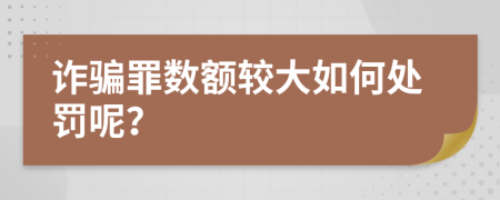 詐騙罪數(shù)額較大如何處罰呢？