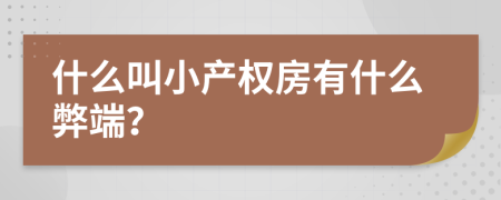 什么叫小產(chǎn)權(quán)房有什么弊端？