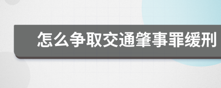 怎么爭(zhēng)取交通肇事罪緩刑