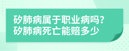 矽肺病屬于職業(yè)病嗎？矽肺病死亡能賠多少