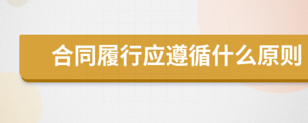 合同履行應(yīng)遵循什么原則