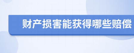 財產(chǎn)損害能獲得哪些賠償