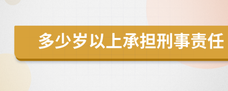 多少歲以上承擔(dān)刑事責(zé)任