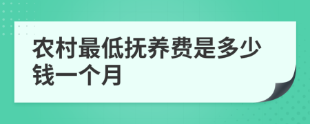 農(nóng)村最低撫養(yǎng)費(fèi)是多少錢一個(gè)月