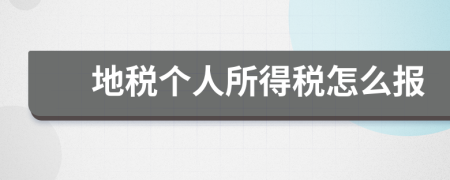 地稅個人所得稅怎么報