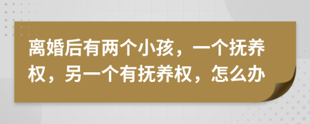 離婚后有兩個(gè)小孩，一個(gè)撫養(yǎng)權(quán)，另一個(gè)有撫養(yǎng)權(quán)，怎么辦