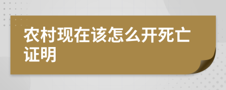 農(nóng)村現(xiàn)在該怎么開死亡證明