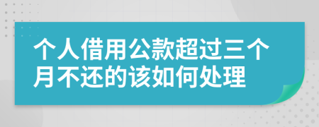 個(gè)人借用公款超過(guò)三個(gè)月不還的該如何處理