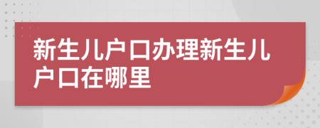 新生兒戶(hù)口辦理新生兒戶(hù)口在哪里