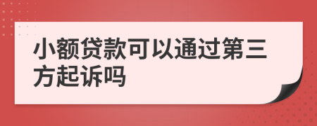 小額貸款可以通過第三方起訴嗎