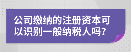 公司繳納的注冊(cè)資本可以識(shí)別一般納稅人嗎？