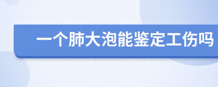 一個(gè)肺大泡能鑒定工傷嗎
