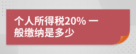 個(gè)人所得稅20% 一般繳納是多少