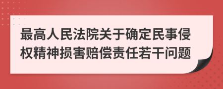 最高人民法院關(guān)于確定民事侵權(quán)精神損害賠償責(zé)任若干問題