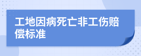 工地因病死亡非工傷賠償標(biāo)準(zhǔn)