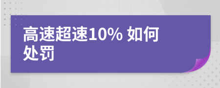 高速超速10% 如何處罰