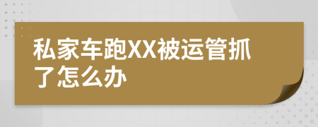 私家車跑XX被運(yùn)管抓了怎么辦