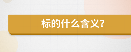 標的什么含義？