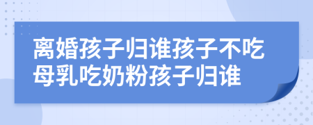 離婚孩子歸誰(shuí)孩子不吃母乳吃奶粉孩子歸誰(shuí)