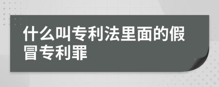 什么叫專利法里面的假冒專利罪