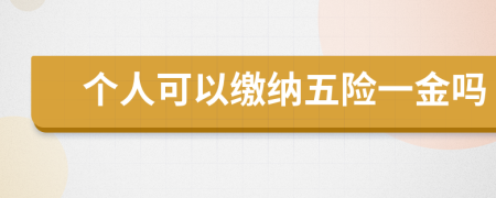 個(gè)人可以繳納五險(xiǎn)一金嗎