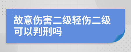 故意傷害二級輕傷二級可以判刑嗎