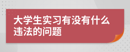 大學(xué)生實習(xí)有沒有什么違法的問題