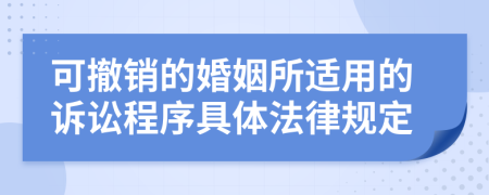 可撤銷的婚姻所適用的訴訟程序具體法律規(guī)定