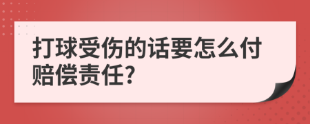 打球受傷的話要怎么付賠償責任?